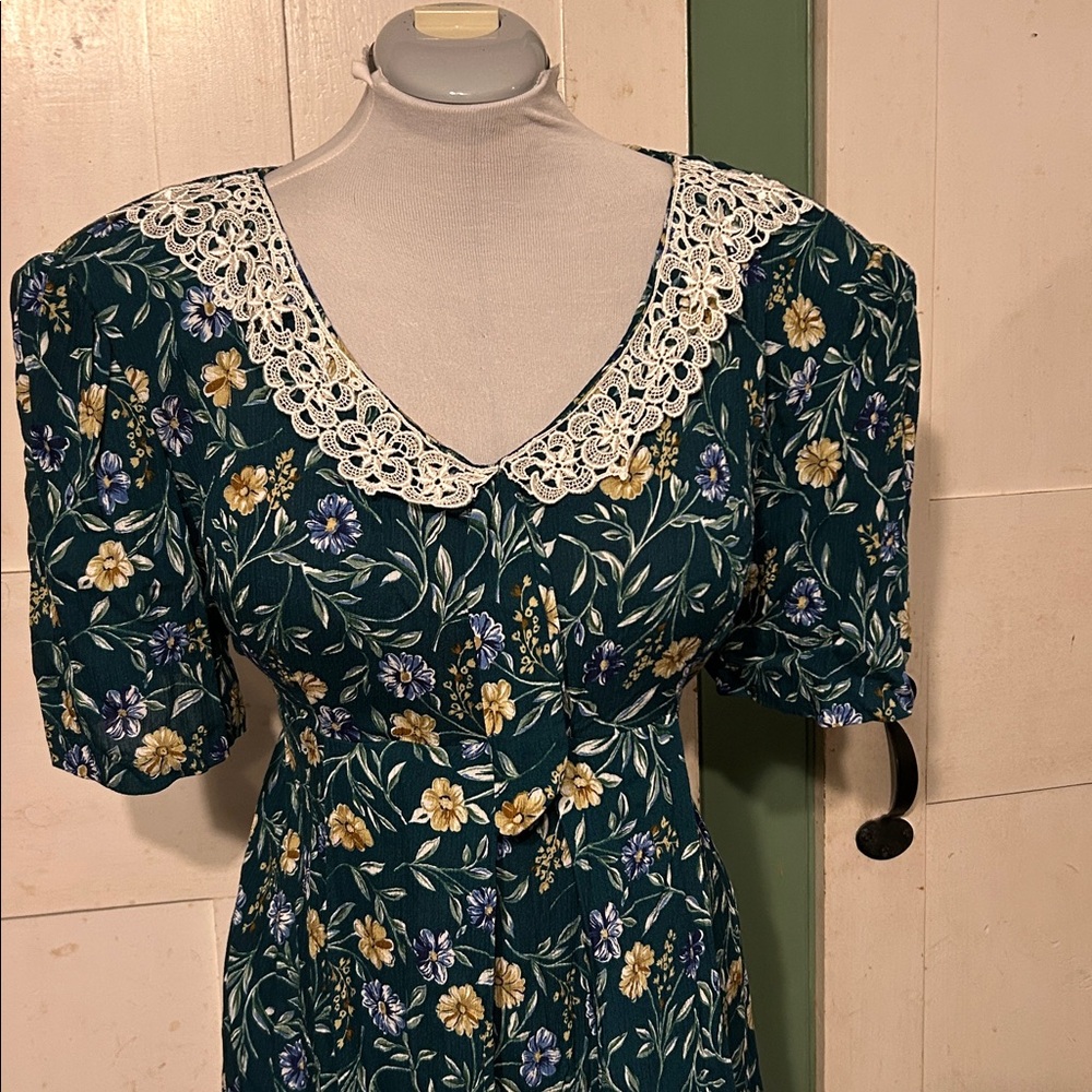 Ex Cnd Vintage Take Nine Dress Maternity Cottagecore Grandma Y2k Floral Romantic View 4